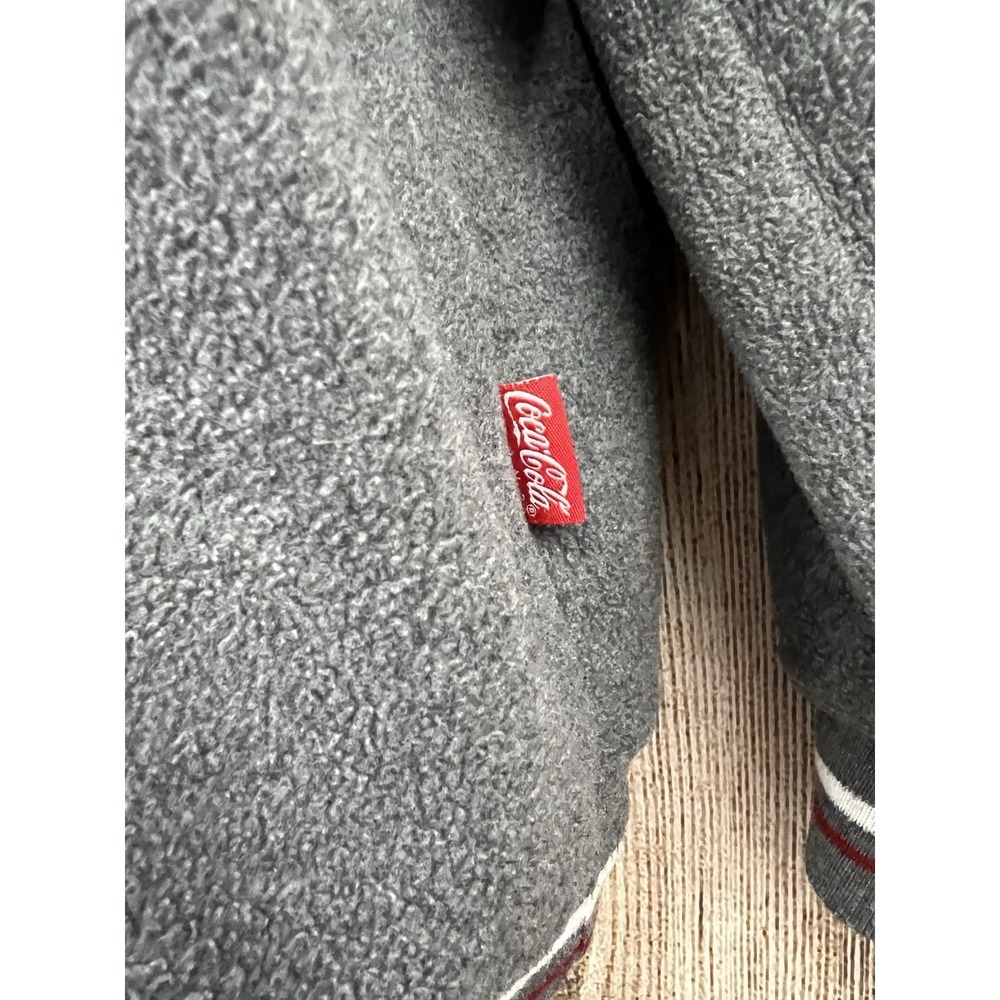 Vtg 90s Coca-Cola Sweatshirt M Gray Embroidered Logo Soda Pop Bottle Retro Cozy - Picture 4 of 7